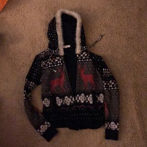 Forever 21 Fair Isle Style Full Zip Hoodie- size M